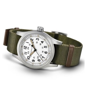 Ρολόι HAMILTON Khaki Field Mechanical Με Χακί Υφασμάτινο Λουράκι H69439411