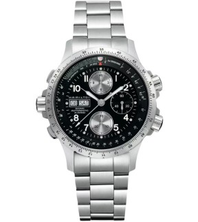 Ρολόι HAMILTON Khaki Aviation X-Wind Με Χρονογράφο Και Ασημί Ατσάλινο Μπρασελέ H77616133