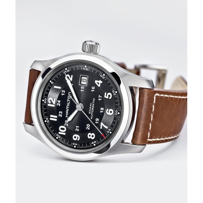 HAMILTON Khaki Field Auto Brown Leather Strap H70555533