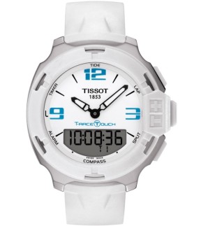 Ρολόι TISSOT T-Race Touch Με Χρονογράφο Και Λευκό Καουτσούκ Λουράκι T0814201701701