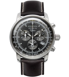 ZEPPELIN 100 Years Zeppelin Chronograph Brown Leather Strap 7680-2