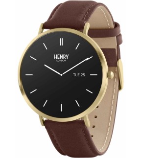 HENRY LONDON Smartwatch Brown Leather Strap HLS65-0007