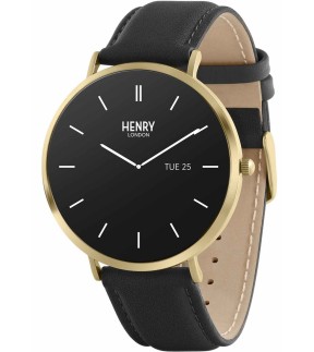 Ρολόι HENRY LONDON Smartwatch Με Μαύρο Δερμάτινο Λουρί HLS65-0008