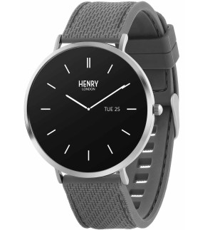Ρολόι HENRY LONDON Smartwatch Με Γκρι Λουρί Σιλικόνης HLS65-0011