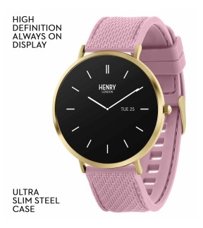 Ρολόι HENRY LONDON Smartwatch Με Ροζ Λουρί Σιλικόνης HLS65-0016