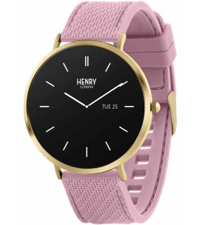 Ρολόι HENRY LONDON Smartwatch Με Ροζ Λουρί Σιλικόνης HLS65-0016