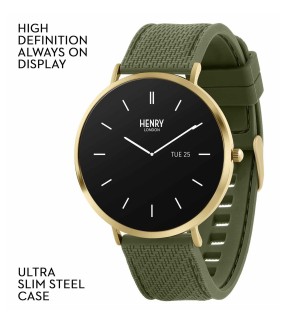 Ρολόι HENRY LONDON Smartwatch Με Λαδί Λουρί Σιλικόνης HLS65-0018