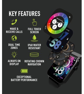 REFLEX Smartwatch Black Silicone Strap RA30-2186