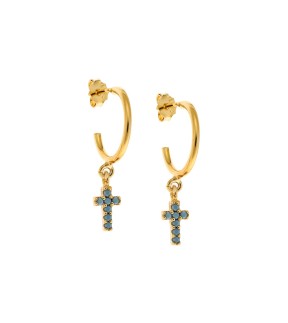 SENZA Yellow Gold Silver 925 Earrings With Stones SSR2479GTKR