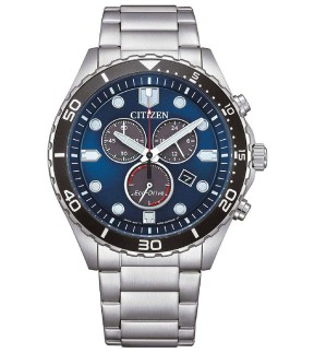 CITIZEN Eco-Drive Chronograph Silver Stainless Steel Bracelet AT2560-84L