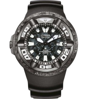 Ρολόι CITIZEN Promaster Diver Eco-drive Με Μαύρο Καουτσούκ Λουράκι BJ8056-01E