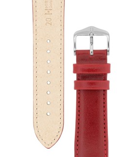 HIRSCH Osiris Red Leather Strap 20mm 03475120-20