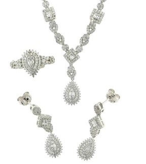 VITOPOULOS Jewellery Set Silver 925 With White Zircon Stones