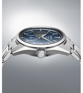 SEIKO Presage 'Ao' Sharp-Edged Open Heart Automatic Silver Stainless Steel Bracelet SPB417J1