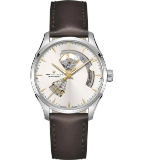 HAMILTON Jazzmaster Open Heart Automatic Brown Leather Strap H32675551