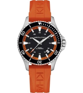HAMILTON Khaki Navy Scuba Automatic Orange Rubber Strap H82395331