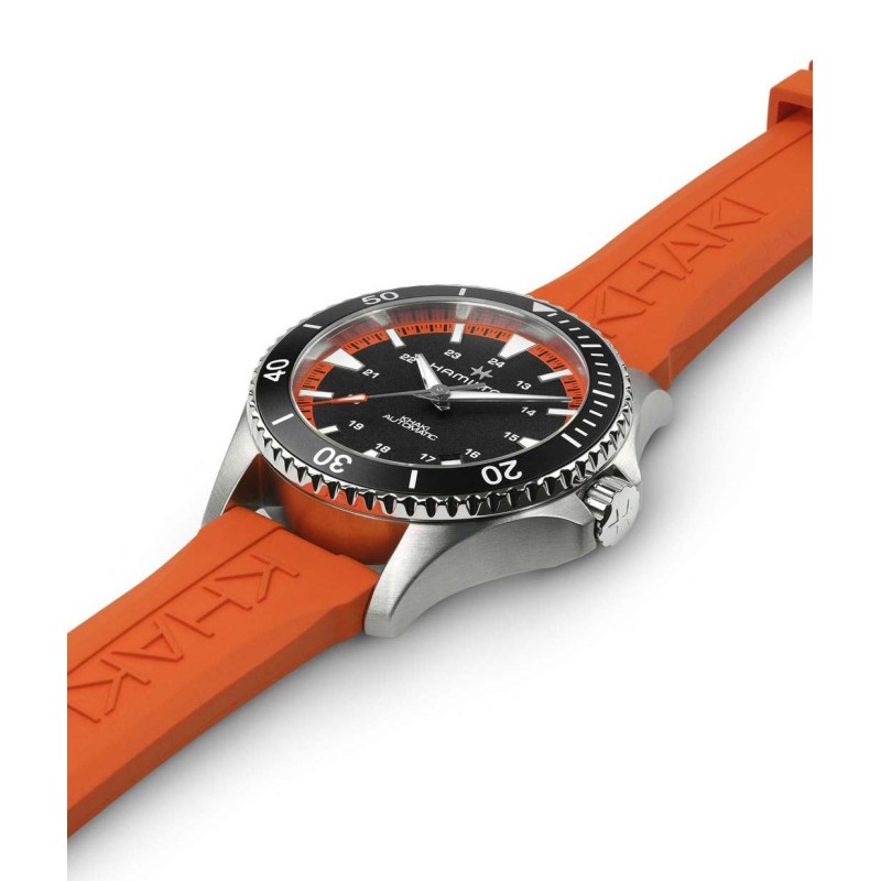 Ρολόι HAMILTON Khaki Navy Scuba Με Αυτόματο Μηχανισμό Και Πορτοκαλί Καουτσούκ Λουράκι H82395331 Ρολόι HAMILTON Khaki Navy Scuba Με Αυτόματο Μηχανισμό Και Πορτοκαλί Καουτσούκ Λουράκι H82395331
