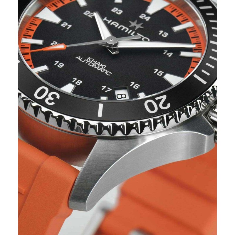 Ρολόι HAMILTON Khaki Navy Scuba Με Αυτόματο Μηχανισμό Και Πορτοκαλί Καουτσούκ Λουράκι H82395331 Ρολόι HAMILTON Khaki Navy Scuba Με Αυτόματο Μηχανισμό Και Πορτοκαλί Καουτσούκ Λουράκι H82395331