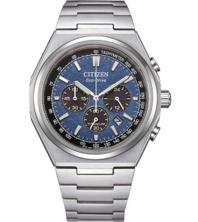 Ρολόι CITIZEN Eco-Drive Με Χρονογράφο Και Ασημί Μπρασελέ Από Τιτάνιο CA4610-85L