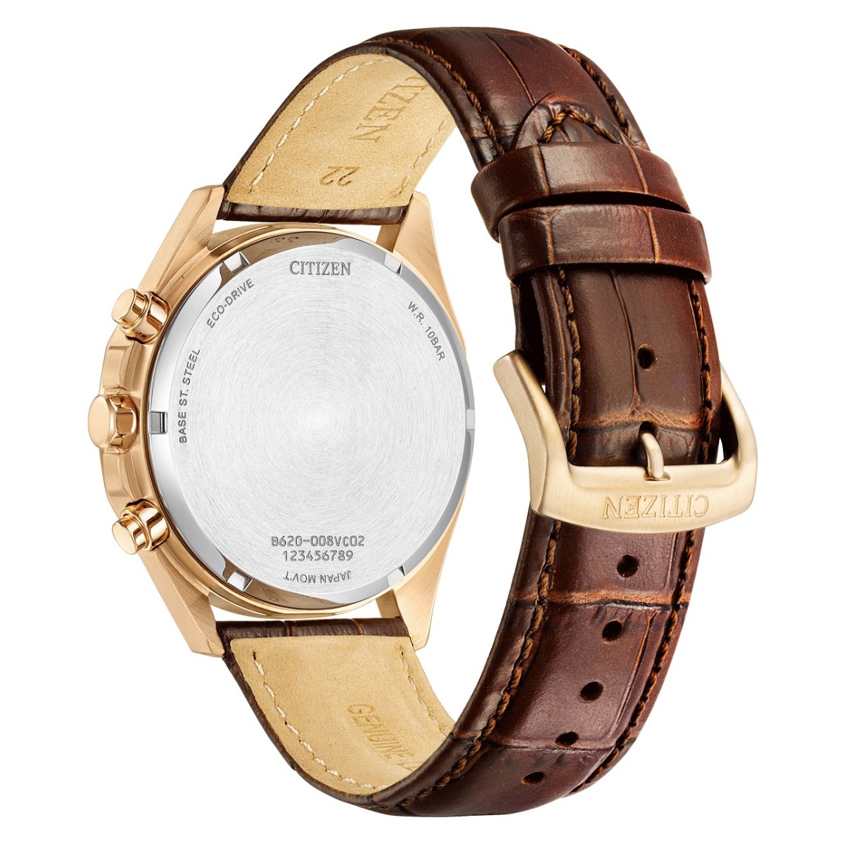 CITIZEN Eco Drive Chtonograph Brown Leather Strap CA4593 15A