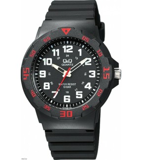 Q&Q Black Rubber Strap VR18J006Y
