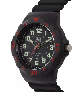 Q&Q Black Rubber Strap VR18J006Y