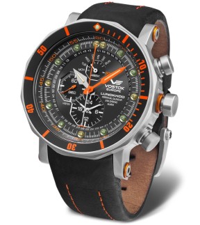 Ρολόι VOSTOK EUROPE Lunokhod 2 Multifunctional Με Μαύρο Δερμάτινο Λουράκι YM86-620A636