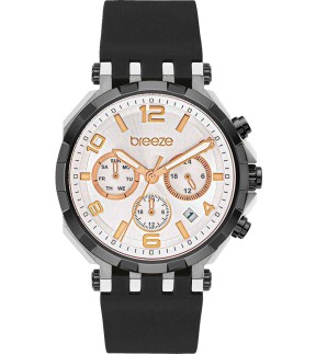 BREEZE Mundus Multifunction Black Silicone Strap 112291.13