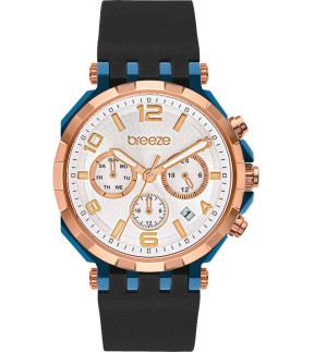 BREEZE Mundus Multifunction Black Silicone Strap 112291.15