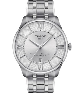Ρολόι TISSOT Chemin des Tourelles Powermatic 80 Με Ασημί Ατσάλινο Μπρασελέ T1394071103800