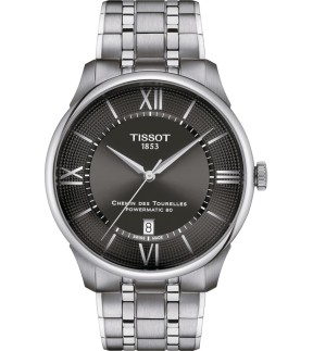 Ρολόι TISSOT Chemin des Tourelles Powermatic 80 Με Ασημί Ατσάλινο Μπρασελέ T1394071106800