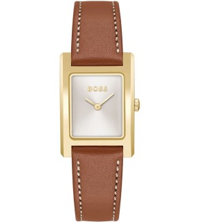 Ρολόι HUGO BOSS Lucy Με Καφέ Δερμάτινο Λουράκι 1502741