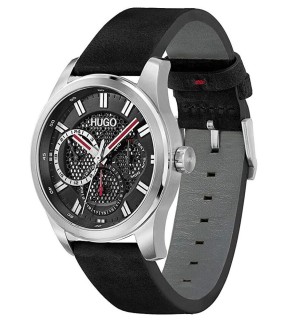 HUGO BOSS Skeleton Multifunction Black Leather Strap 1530189