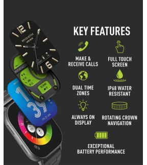 REFLEX Smartwatch Black Stainless Steel Bracelet RA29-4082