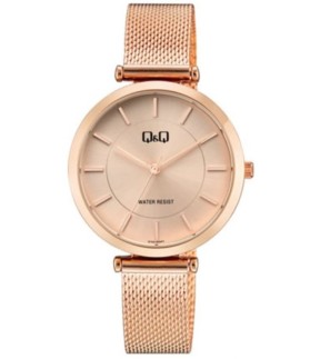 Q&Q Rose Gold Metal Mesh Bracelet Q13A-005PY