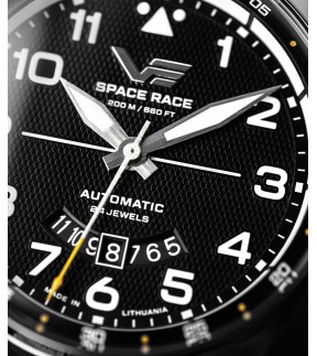Ρολόι VOSTOK EUROPE Space Race Με Αυτόματο Μηχανισμό Και Μαύρο Δερμάτινο Λουράκι YN55-325A745