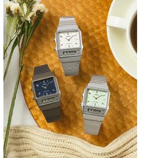 Ρολόι CASIO Vintage Με Ασημί Ατσάλινο Μπρασελέ AQ-800E-3AEF