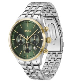 Ρολόι HUGO BOSS Avery Με Χρονογράφο Και Ασημί Ατσάλινο Μπρασελέ 1514159