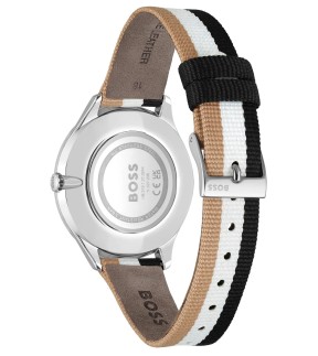 HUGO BOSS Classic Multicolor Fabric-Leather Strap 1502694