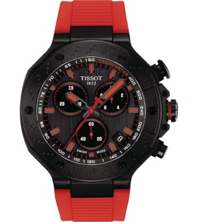 Ρολόι TISSOT T-Race Με Χρονογράφο Και Κόκκινο Καουτσούκ Λουράκι T1414173706101