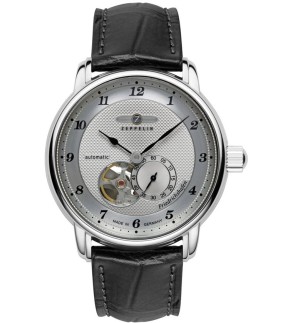 ZEPPELIN Friedrichshafen Black Leather Strap 8566-4
