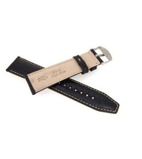 LEATHER STRAP ZRC 20MM INDIANNA BLACK ALLIGATOR GRAIN