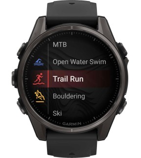 GARMIN fēnix® 8 43mm AMOLED Sapphire Titanium Black Silicone Strap GA-010-02903-21