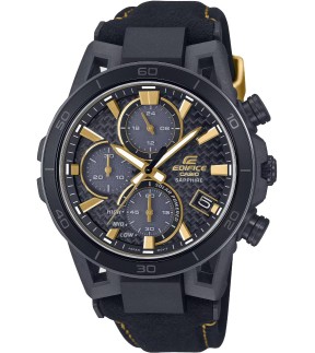 CASIO Edifice Chronograph Black Leather Strap EFS-S640ZE-1AER
