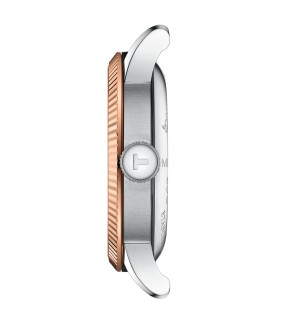 TISSOT Le Locle COSC 18K Gold Bezel Silver Stainless Steel Bracelet T9324084103300