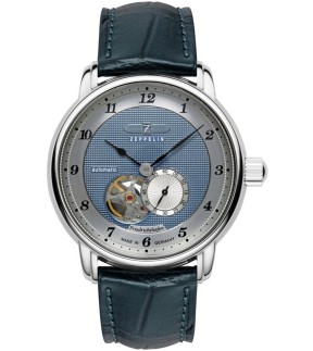 ZEPPELIN Friedrichshafen Blue Leather Strap 8566-3