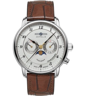 ZEPPELIN Friedrichshafen Brown Leather Strap 8536-1