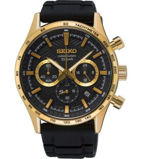 SEIKO Conceptual Chronograph Black Silicone Strap SSB446P1