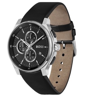 HUGO BOSS Peak Chronograph Black Leather Strap 1530212