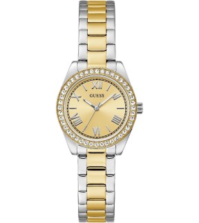 Ρολόι GUESS Mini Luna Με Κίτρινο Χρυσό-Ασημί Ατσάλινο Μπρασελέ GW0841L2